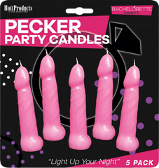 Hott Products Bachelorette Pecker Party Candle 5 Pack Pink - - Party Gifts and Novelties