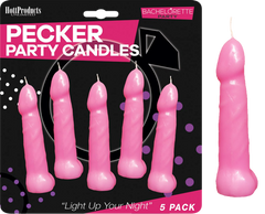 Hott Products Bachelorette Pecker Party Candle 5 Pack Pink - - Party Gifts and Novelties