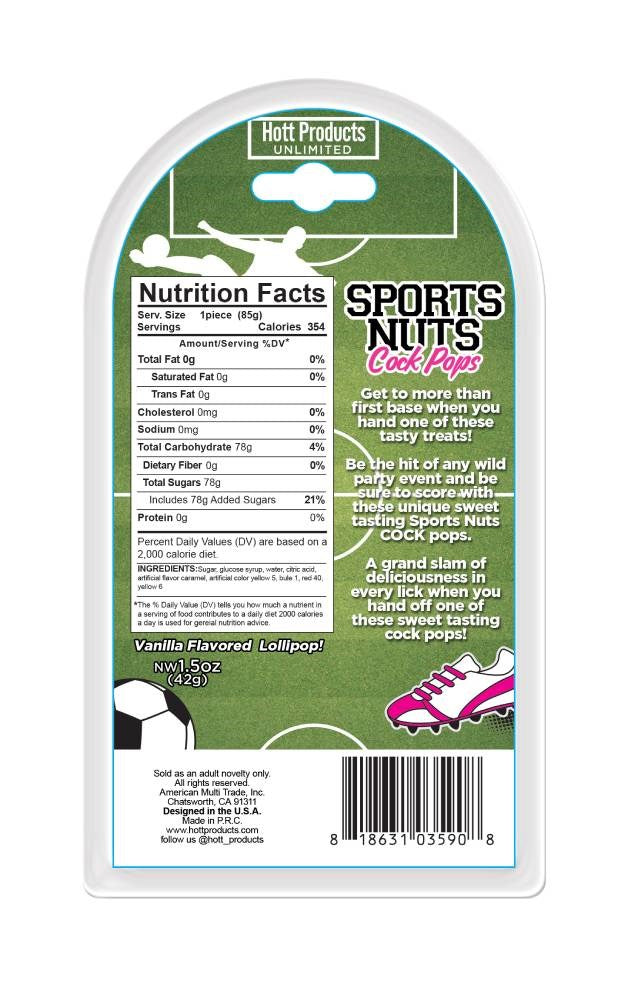 Hott Products Sports Nuts Cock Pop Dick Shaped Edible Candy - - Party Gifts and Novelties