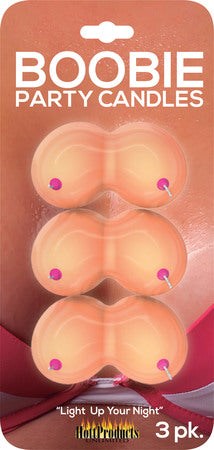 Hott Products Boobie Shape Novelty Party Candles 3 Piece - - Party Gifts and Novelties