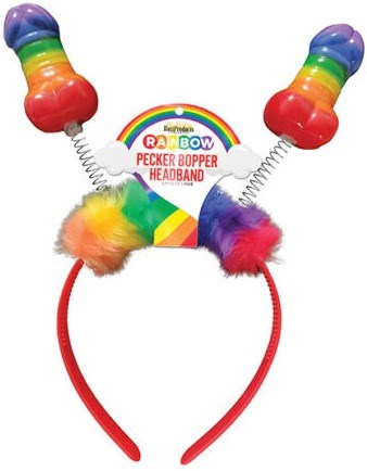 Rainbow Pecker Shape Bopper Headband - - Party Gifts and Novelties