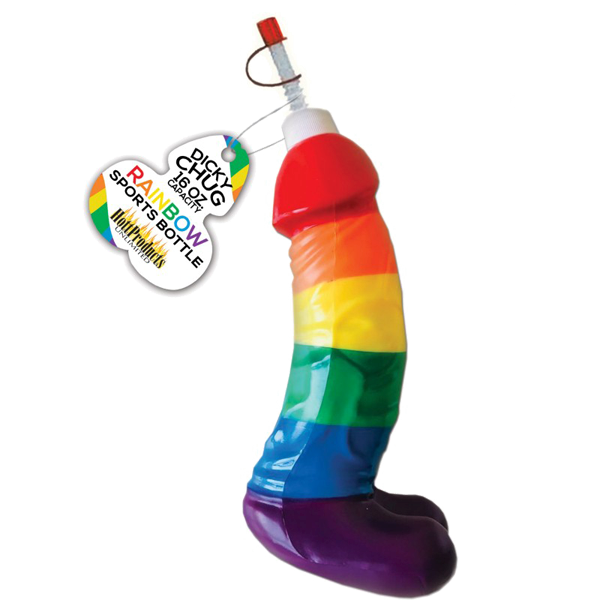 Rainbow Dicky Chug Novelty Sports Bottle - - Party Gifts and Novelties