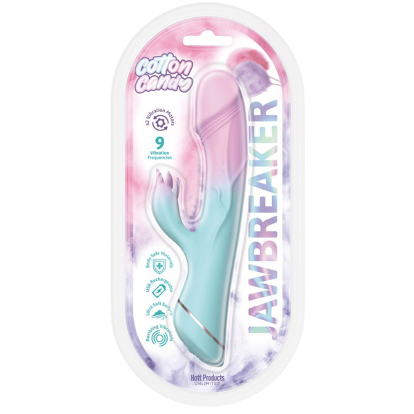 Hott Products Jawbreaker USB Rechargeable Rabbit Vibrator Cotton Candy - - Rabbit Vibrators