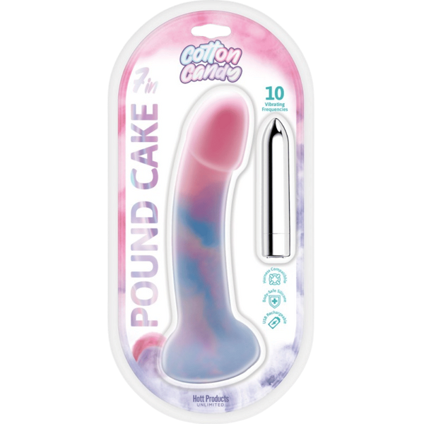 Hott Products Poundcake 10 Function Vibrating Dildo Cotton Candy - - Vibrating Dildos
