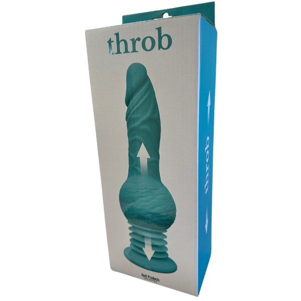 Hott Products Throb 10 Function Thrusting Dildo Vibrator Teal - - Vibrating Dildos