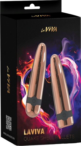 La Viva Quake Shell Multi Function Bullet Vibrator Rose Gold - - Bullet Vibrators