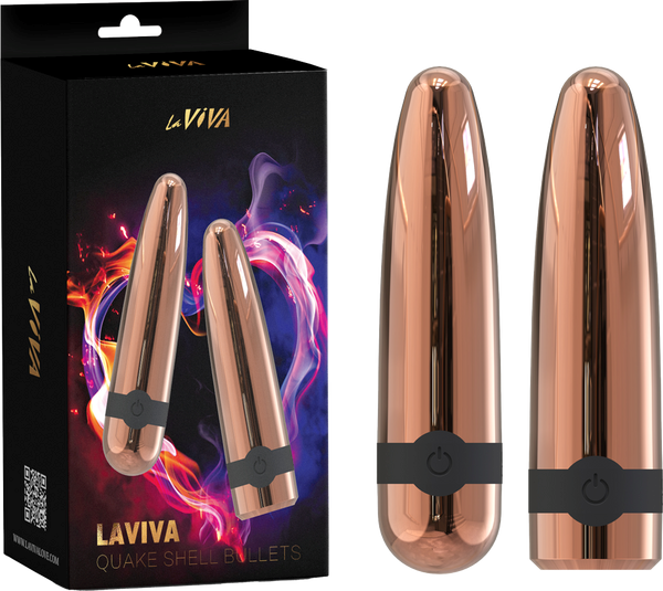 La Viva Quake Shell Multi Function Bullet Vibrator Rose Gold - - Bullet Vibrators