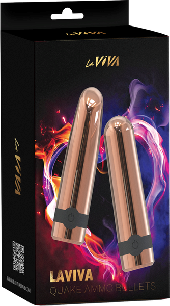La Viva Quake Ammo 10 Function Bullet Vibrator Rose Gold - - Bullet Vibrators