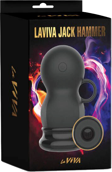 La Viva Jack Hammer Multi Function Male Masturbator Black - - Masturbators and Strokers