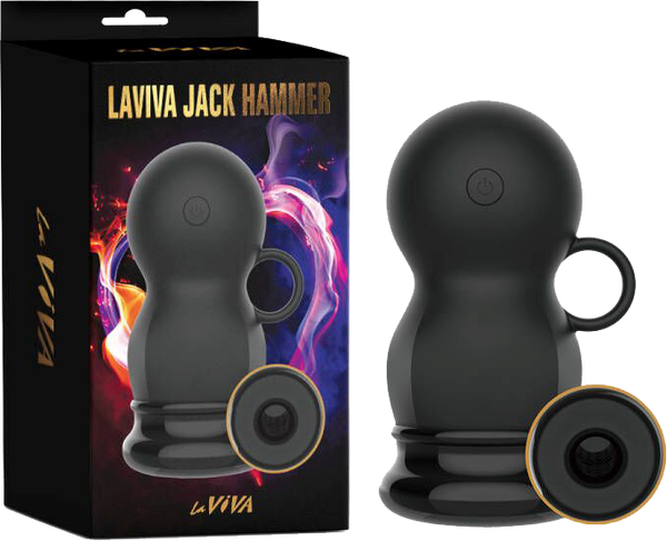 La Viva Jack Hammer Multi Function Male Masturbator Black - - Masturbators and Strokers