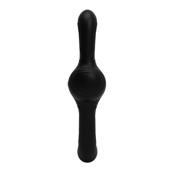 La Viva Double Fury Vibrating & Thrusting Dildo Black - - Vibrating Dildos