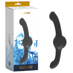 La Viva Double Fury Vibrating & Thrusting Dildo Black - - Vibrating Dildos