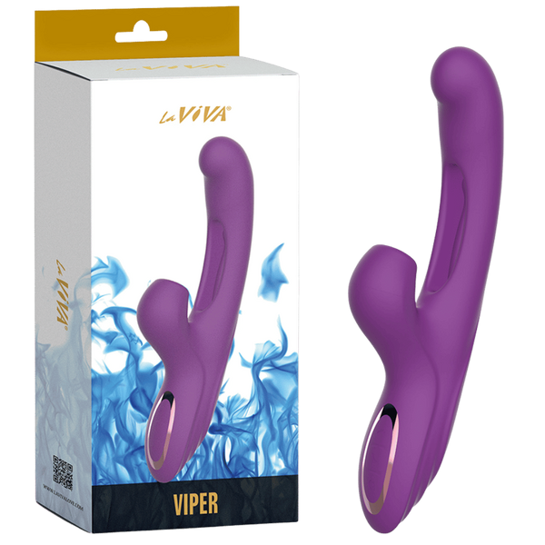 La Viva Viper Clitoral Sucking Flickering Rabbit Vibrator Purple - - Rabbit Vibrators