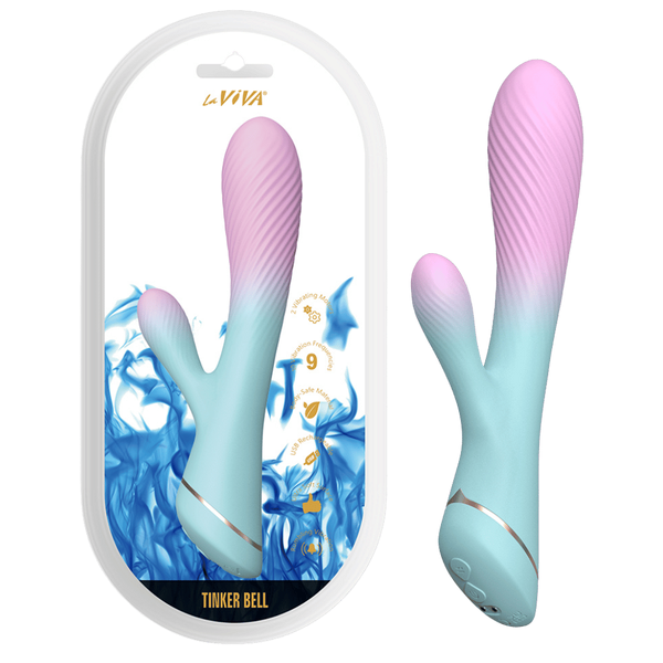 La Viva Tinker Bell USB Rechargeable Rabbit Vibrator Pink / Blue - - Rabbit Vibrators