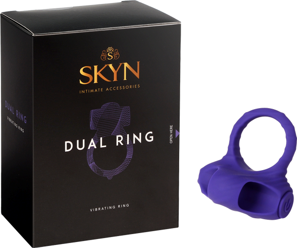 Ansell Skyn 3 Function Dual Vibrating Cock Ring with Dual Motors - - Vibrating Cock Rings