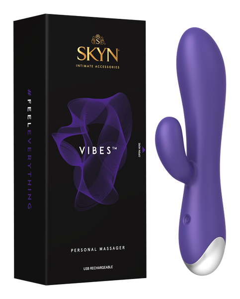 Skyn Vibes USB Rechargeable Personal Rabbit Massager Purple - - Rabbit Vibrators