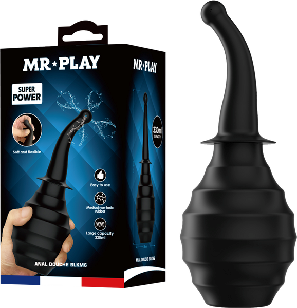 Mr Play Large Capacity Anal Douche BLKM6 Black - - Enemas and Douches