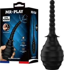 Mr Play Anal Douche BLKM7 With Flexible Nozzle Black - - Enemas and Douches