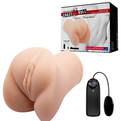 Crazy Bull Violet Vibrating Vagina Male Masturbator Flesh - - Masturbators and Strokers