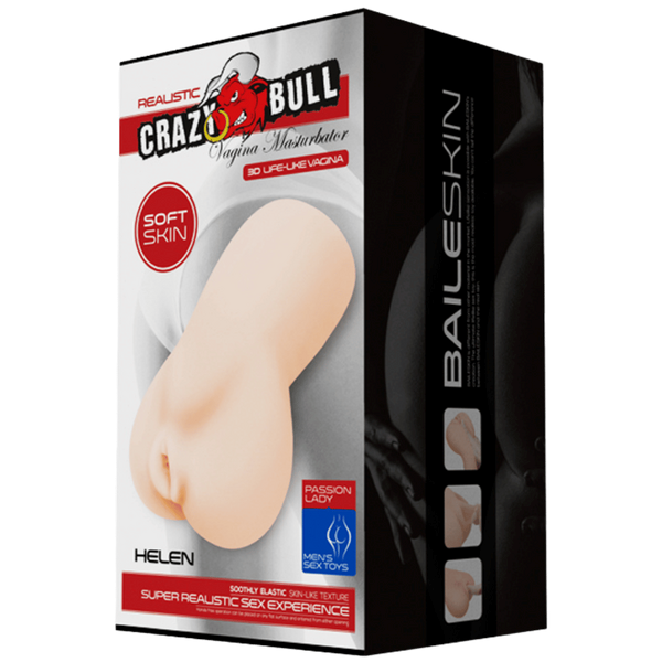 Crazy Bull Helen Vibrating Vagina Mens Masturbator Flesh - - Masturbators and Strokers