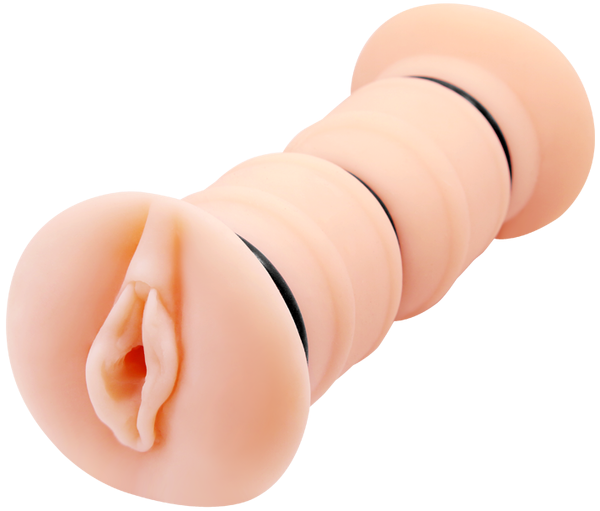 Crazy Bull Emma Double Vagina Vibrating Mens Stroker Flesh - - Masturbators and Strokers