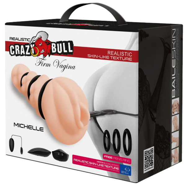 Crazy Bull Michelle Firm Vagina Vibrating Realistic Stroker Flesh - - Masturbators and Strokers