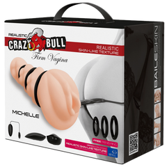 Crazy Bull Michelle Firm Vagina Vibrating Realistic Stroker Flesh - - Masturbators and Strokers