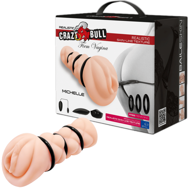 Crazy Bull Michelle Firm Vagina Vibrating Realistic Stroker Flesh - - Masturbators and Strokers