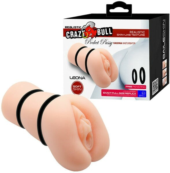 Crazy Bull Leona Pocket Pussy Mens Pleasure Stroker - - Masturbators and Strokers