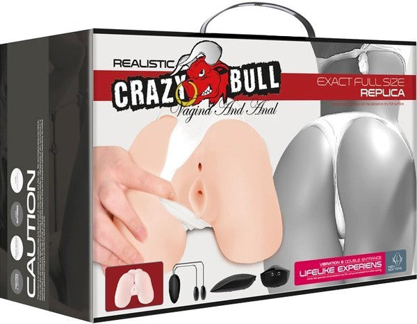 Crazy Bull Back door Vibrating Vagina & Anal Stimulator Flesh - - Realistic Butts And Vaginas