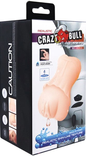 Crazy Bull Water Activated 3D Life Like Vibrating Vagina Male Stroker Flesh - - Realistic Butts And Vaginas