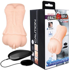 Crazy Bull Water Activated 3D Life Like Vibrating Vagina Male Stroker Flesh - - Realistic Butts And Vaginas