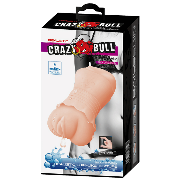 Crazy Bull Water Activated 3D Vagina Realistic Palm Size Masturbator Flesh - - Realistic Butts And Vaginas