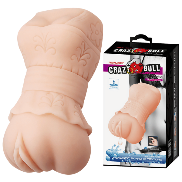 Crazy Bull Water Activated 3D Vagina Realistic Palm Size Masturbator Flesh - - Realistic Butts And Vaginas