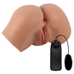Crazy Bull Hailey Double Entry Realistic Vibrating Male Masturbator Tan - - Realistic Butts And Vaginas