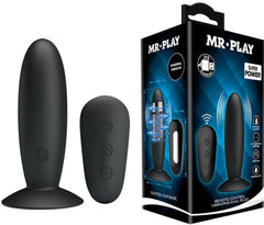Mr Play Remote Control Vibrating Anal Plug Black - - Butt Plugs