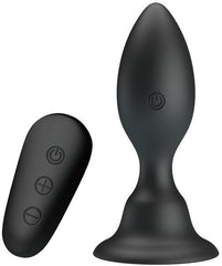 Mr Play High Quality Remote Control Vibrating Anal Plug Black - - Butt Plugs