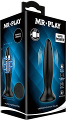 Mr Play 12 Function Vibrating Anal Plug Black - - Butt Plugs