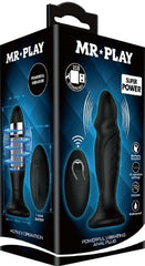 Mr Play Sleek & Powerful Vibrating Remote Control Anal Plug Black - - Butt Plugs