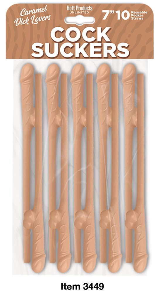 Hott Products Reusable Cocksucker Penis Shape Straws - - Party Gifts and Novelties