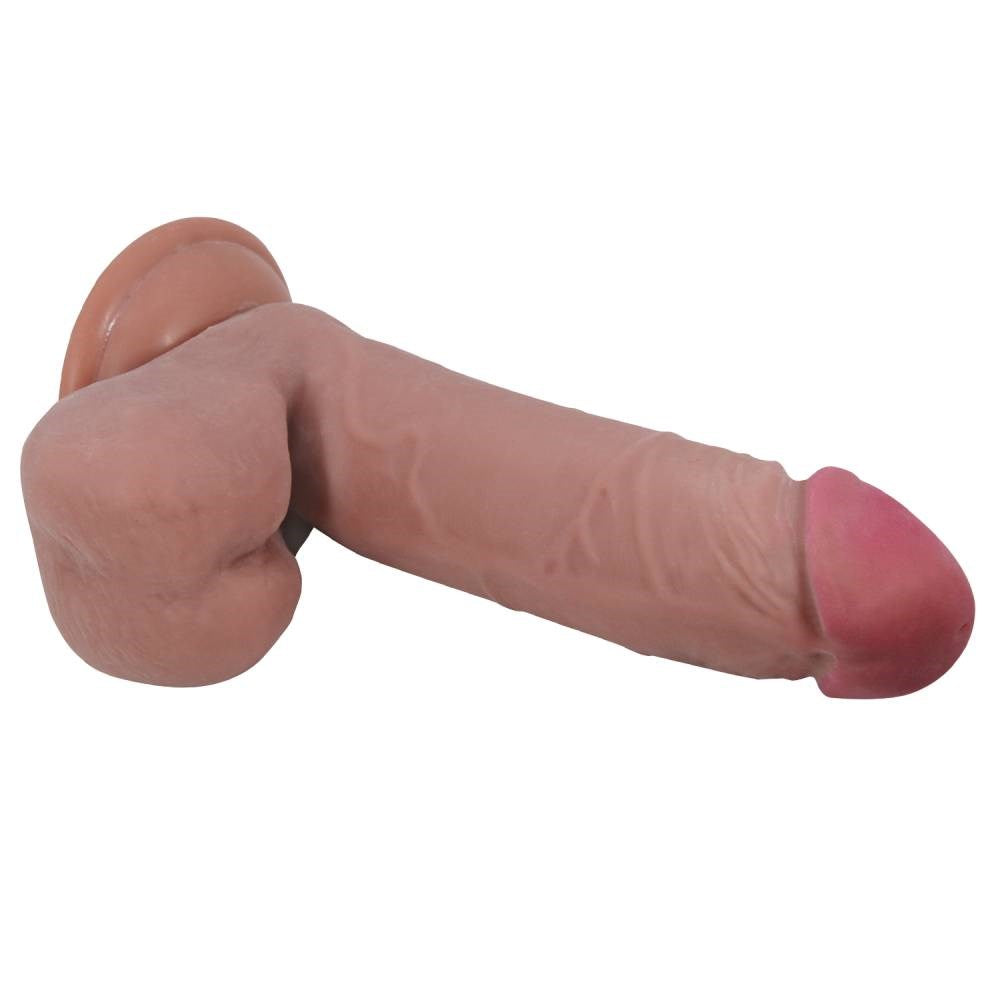 Pretty Love Sliding Skin Series Suction Cup Realistic Dildo Tan - - Realistic Dildos