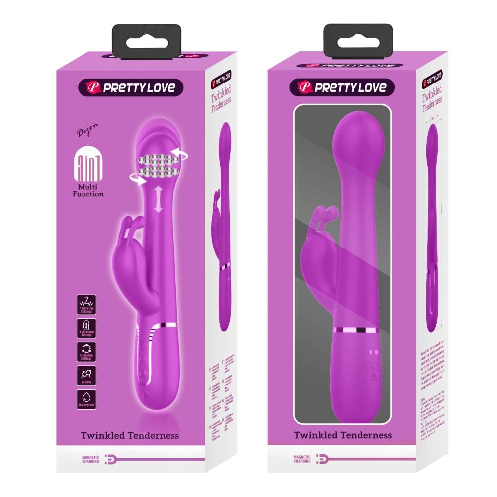 Pretty Love Dejon 3 in1 Multi Function Rabbit Ear Adult Vibrator - - Rabbit Vibrators