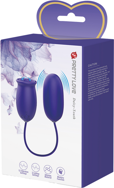 Pretty Love Daisy Youth Multi Function Vibrating Love Egg Purple - - Love Eggs and Kegel Exercisers