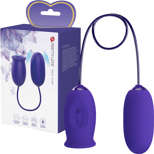 Pretty Love Daisy Youth Multi Function Vibrating Love Egg Purple - - Love Eggs and Kegel Exercisers