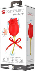 Pretty Love Rose Lover Rechargeable Tongue Licking Vibrator Red - - Clit Ticklers and Pulsators