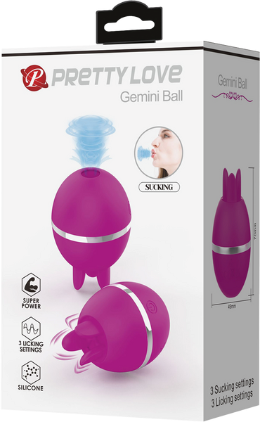 Pretty Love Gemini Ball Shape Rechargeable Clitoral Vibrator Purple - - Clit Ticklers and Pulsators