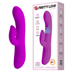 Pretty Love Anthony Rechargeable Sucking & Vibrating Rabbit Massager Purple - - Rabbit Vibrators