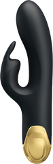 Pretty Love Double Pleasure 7 Function Rechargeable Rabbit Vibrator Black - - Rabbit Vibrators
