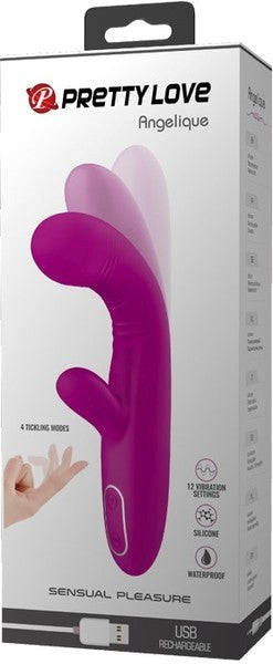 Pretty Love Rechargeable Angelique Rabbit Shape G Spot Massager Purple - - Rabbit Vibrators
