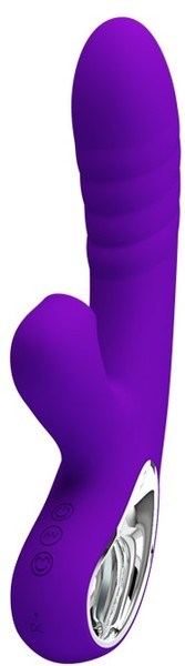 Pretty Love Jersey Rechargeable Multi Function Rabbit Massager Purple - - Rabbit Vibrators